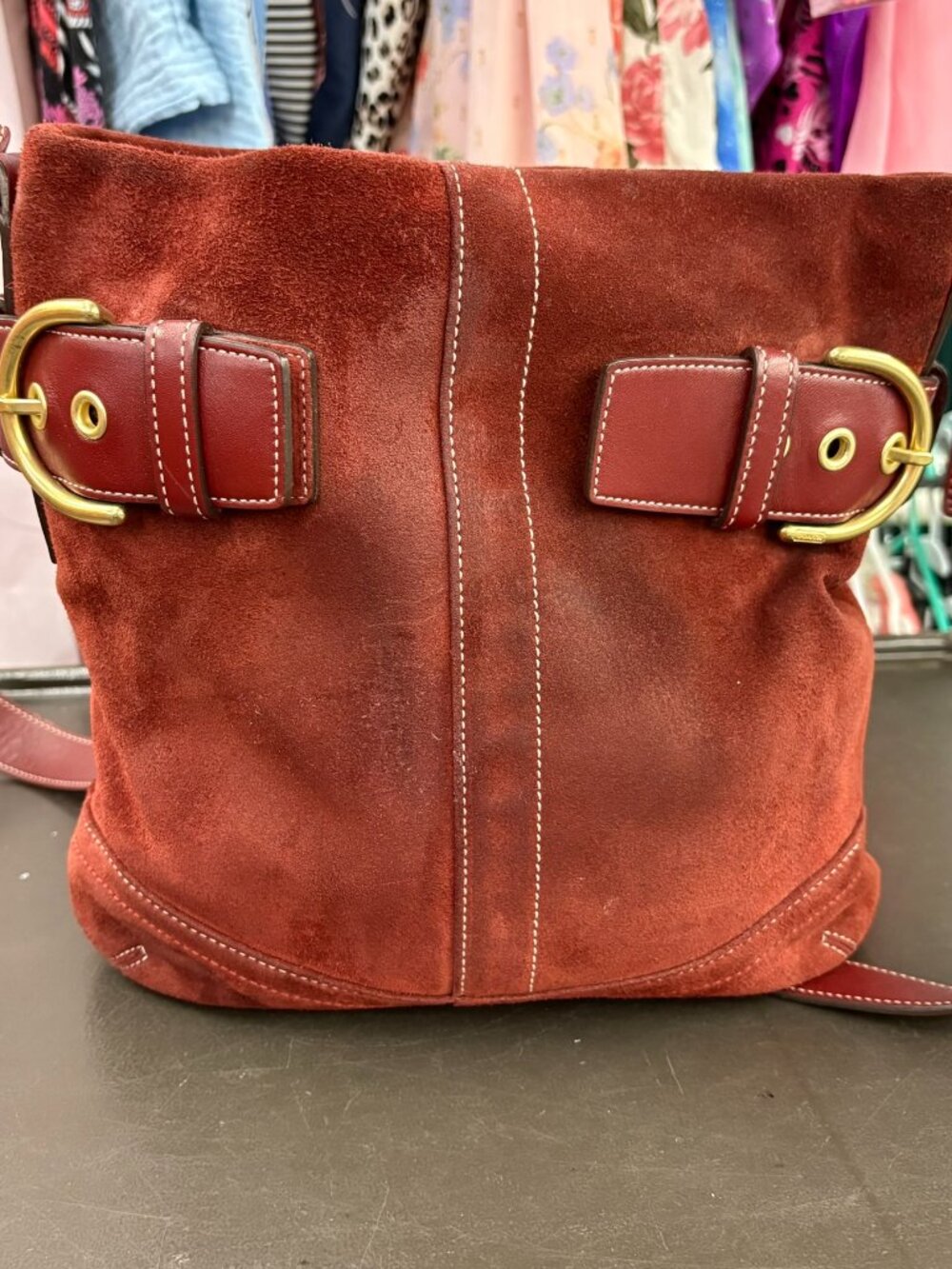Coach Soho hobo bag in burgundy suede